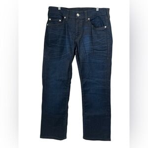 NWOT True Religion Straight Leg Zipper Pocket Dark Wash Men's Jeans - 36x32
